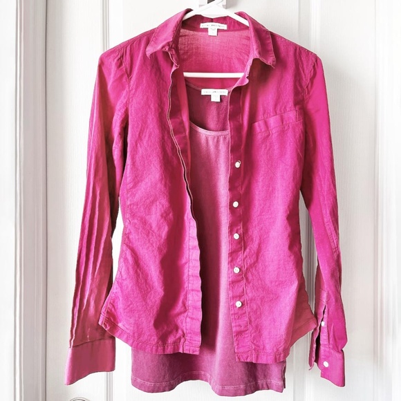 JAMES PERSE Fuchsia Button Down Shirt & Tank Top - Picture 14 of 14